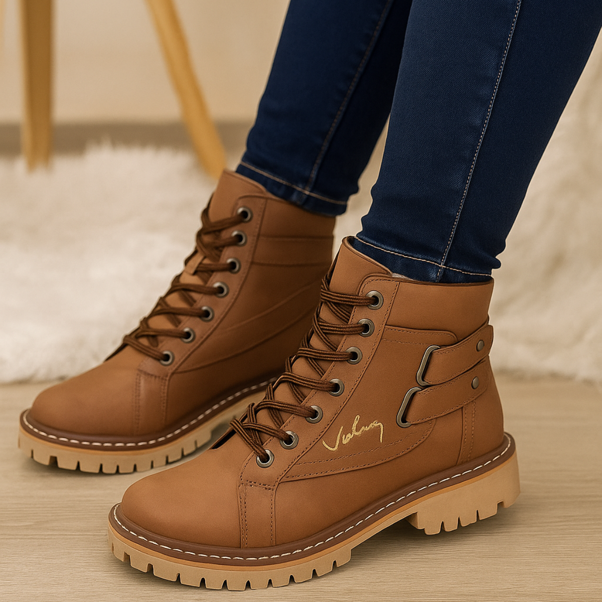 BOTA VLZ CUERO GENUINO PARA MUJERES